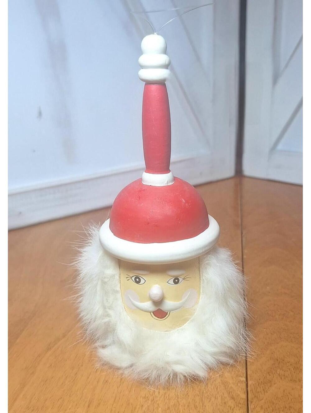 Dept 56 Wood Santa Bell Ornament  Christmas Hanging Decoration 5.5"H